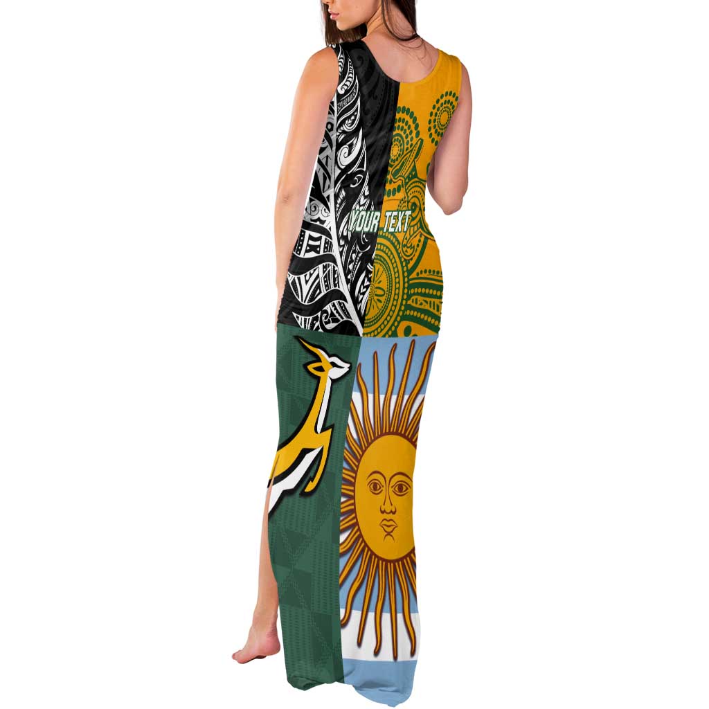 Personalised Rugby 2025 Championship Tank Maxi Dress Combination of Southern Hemisphere Countries - Aussie Hoodie