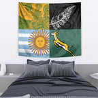 Rugby 2025 Championship Tapestry Combination of Southern Hemisphere Countries - Aussie Hoodie
