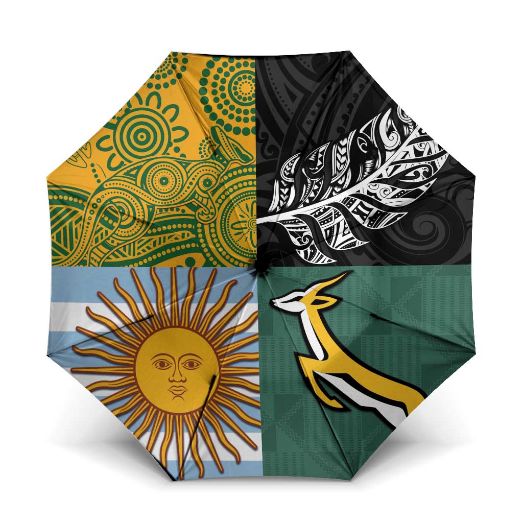 Rugby 2025 Championship Umbrella Combination of Southern Hemisphere Countries - Aussie Hoodie