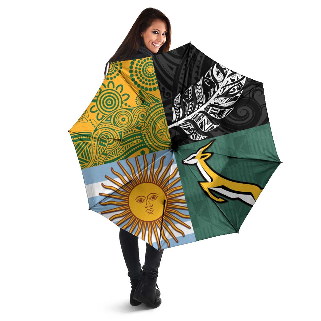 Rugby 2025 Championship Umbrella Combination of Southern Hemisphere Countries - Aussie Hoodie