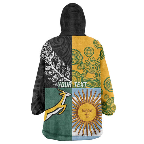 Personalised Rugby 2025 Championship Wearable Blanket Hoodie Combination of Southern Hemisphere Countries - Aussie Hoodie
