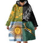 Personalised Rugby 2025 Championship Wearable Blanket Hoodie Combination of Southern Hemisphere Countries - Aussie Hoodie