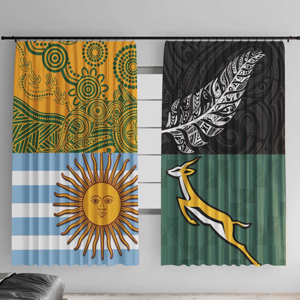 Rugby 2025 Championship Window Curtain Combination of Southern Hemisphere Countries - Aussie Hoodie