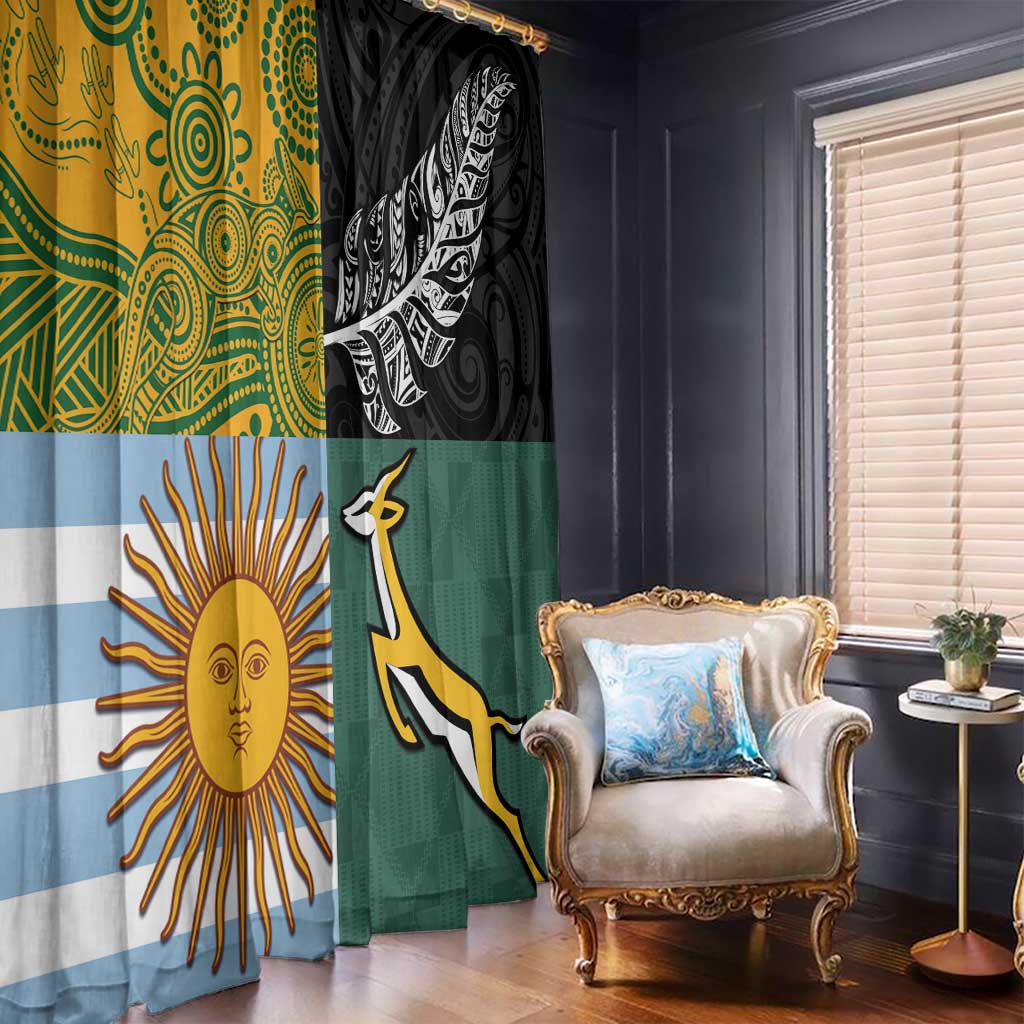 Rugby 2025 Championship Window Curtain Combination of Southern Hemisphere Countries - Aussie Hoodie
