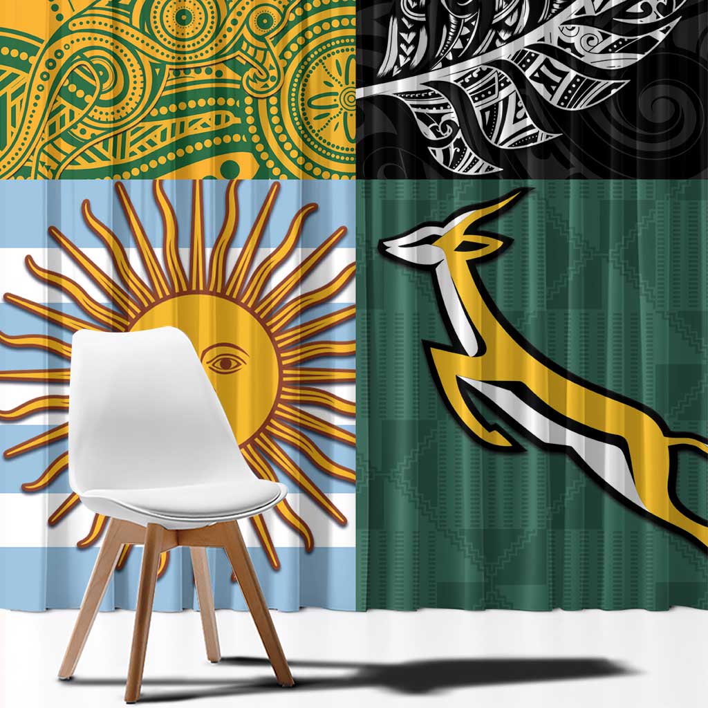 Rugby 2025 Championship Window Curtain Combination of Southern Hemisphere Countries - Aussie Hoodie