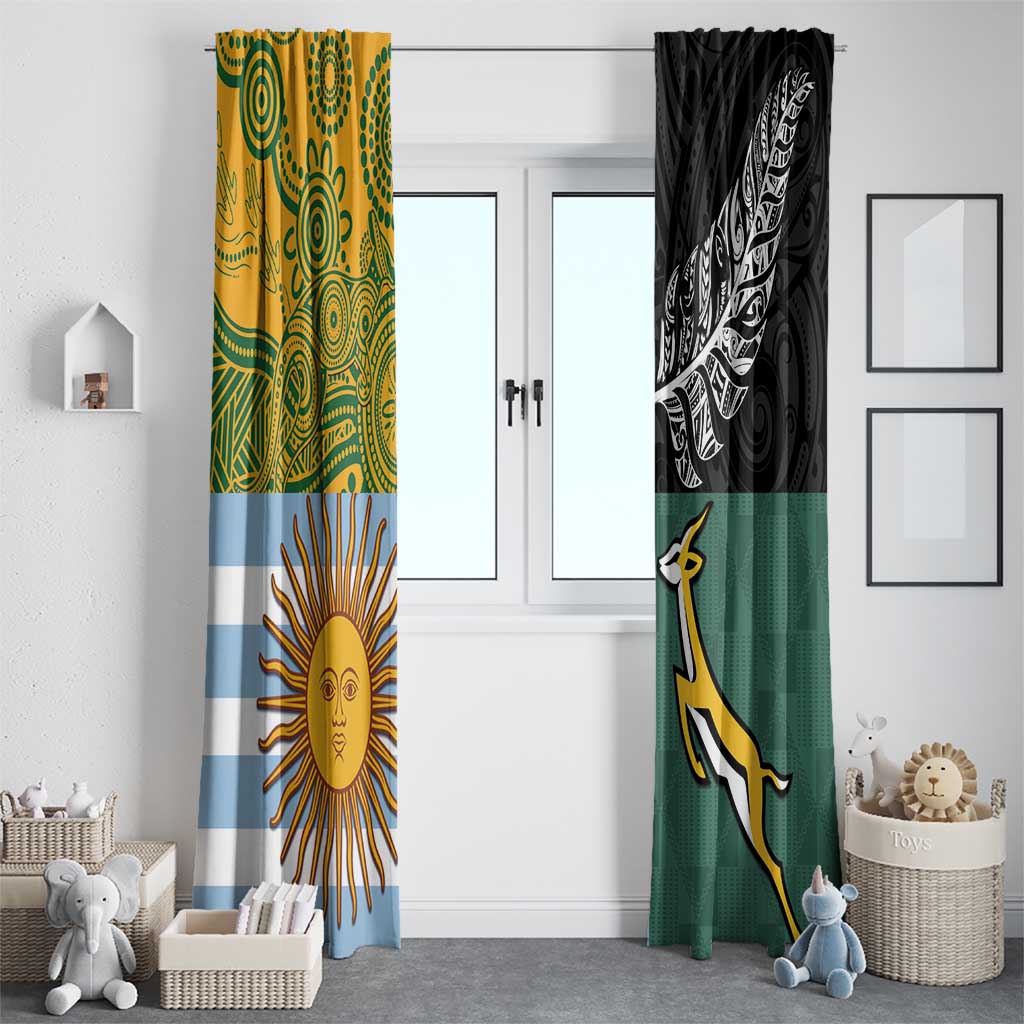 Rugby 2025 Championship Window Curtain Combination of Southern Hemisphere Countries - Aussie Hoodie