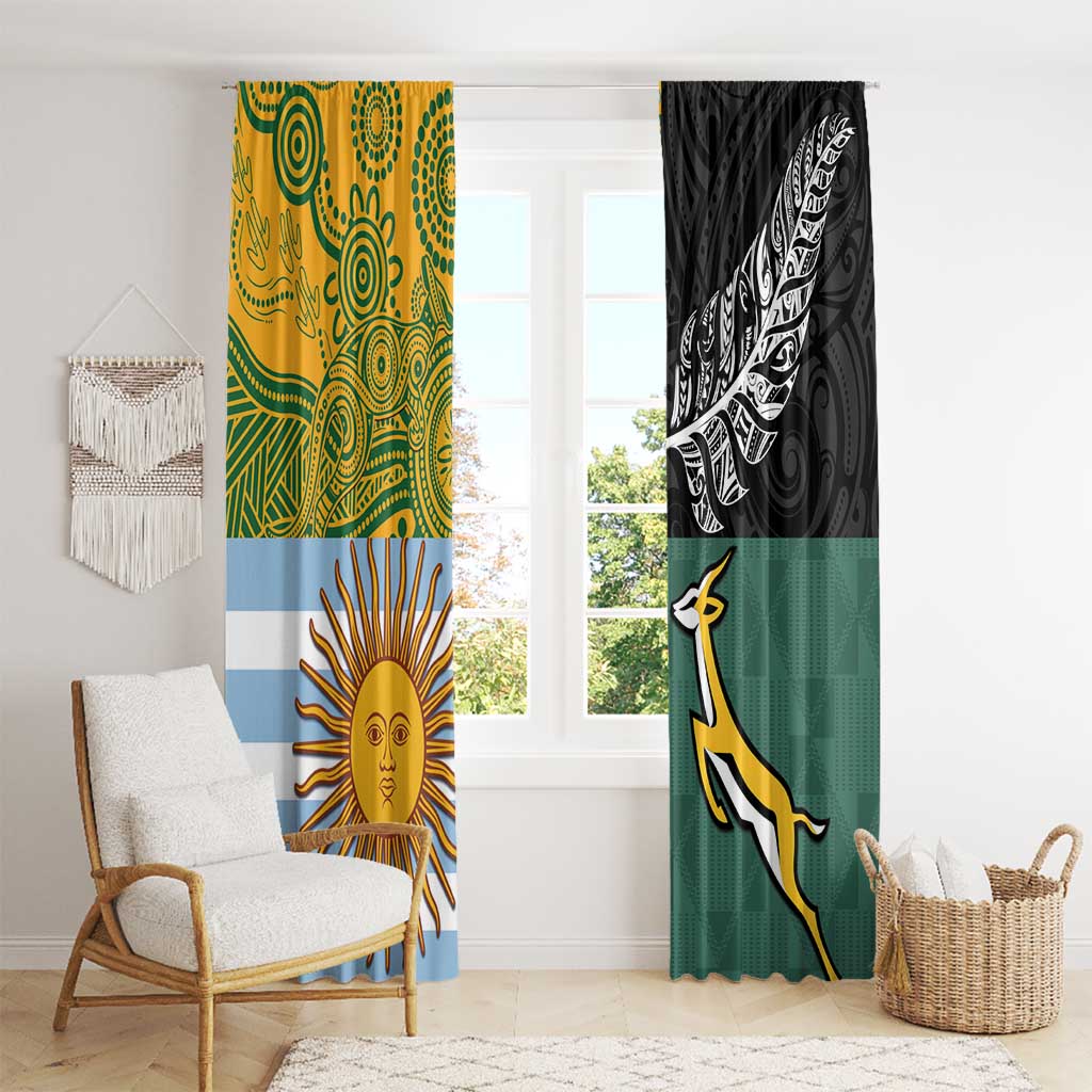 Rugby 2025 Championship Window Curtain Combination of Southern Hemisphere Countries - Aussie Hoodie