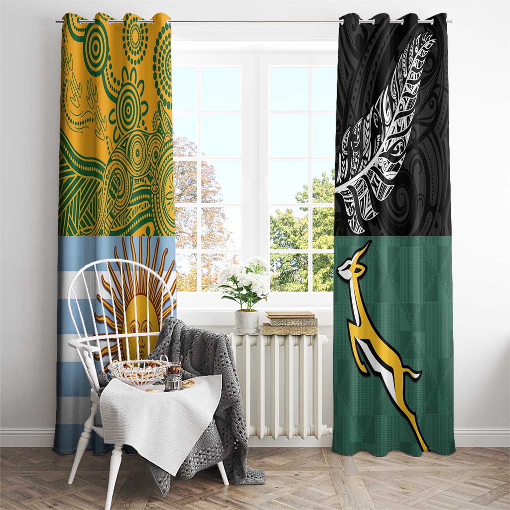 Rugby 2025 Championship Window Curtain Combination of Southern Hemisphere Countries - Aussie Hoodie