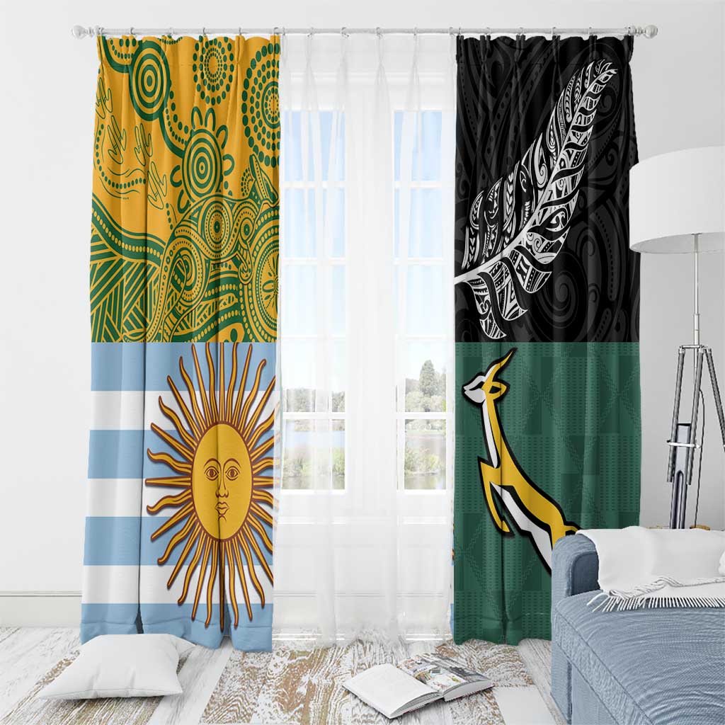 Rugby 2025 Championship Window Curtain Combination of Southern Hemisphere Countries - Aussie Hoodie