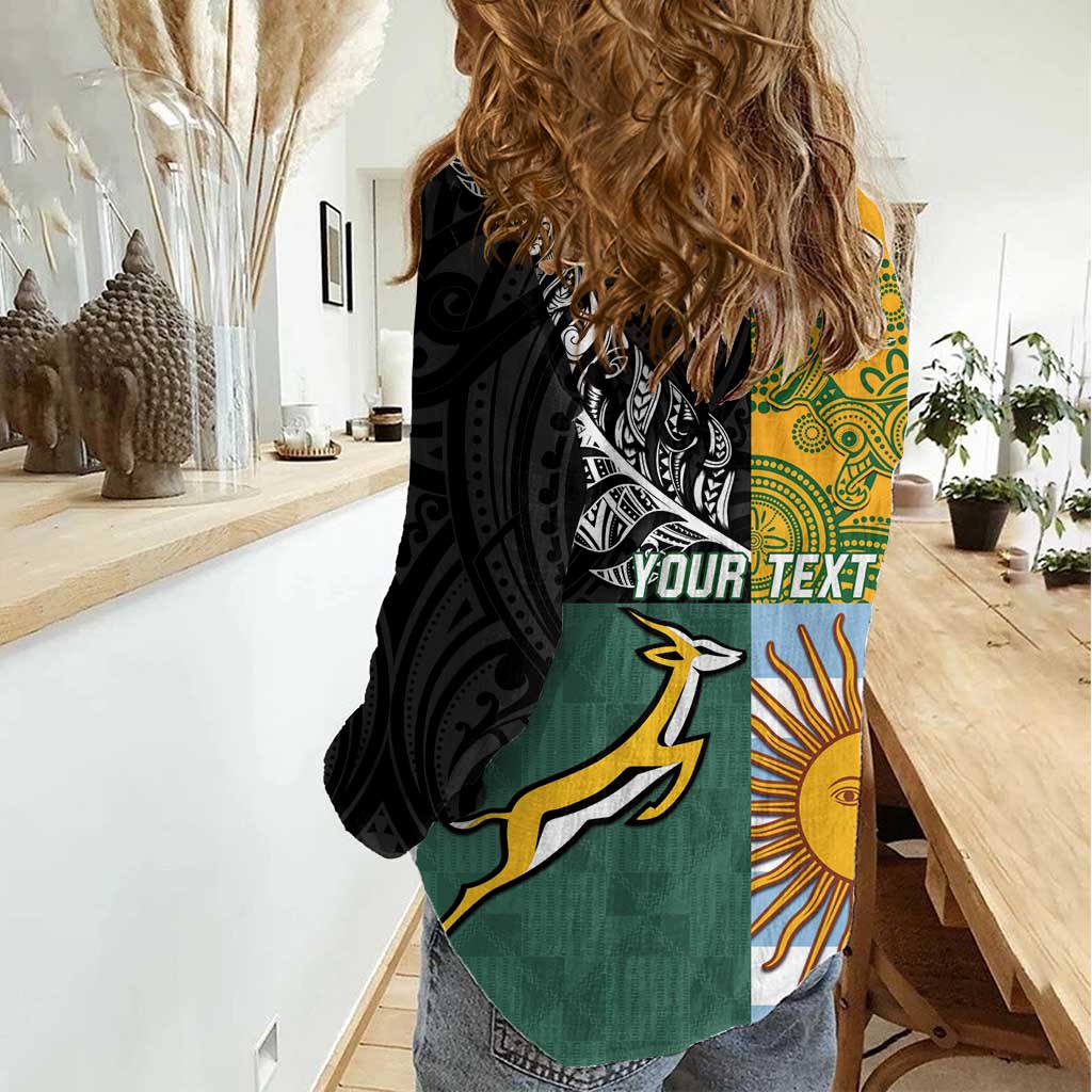 Personalised Rugby 2025 Championship Women Casual Shirt Combination of Southern Hemisphere Countries - Aussie Hoodie