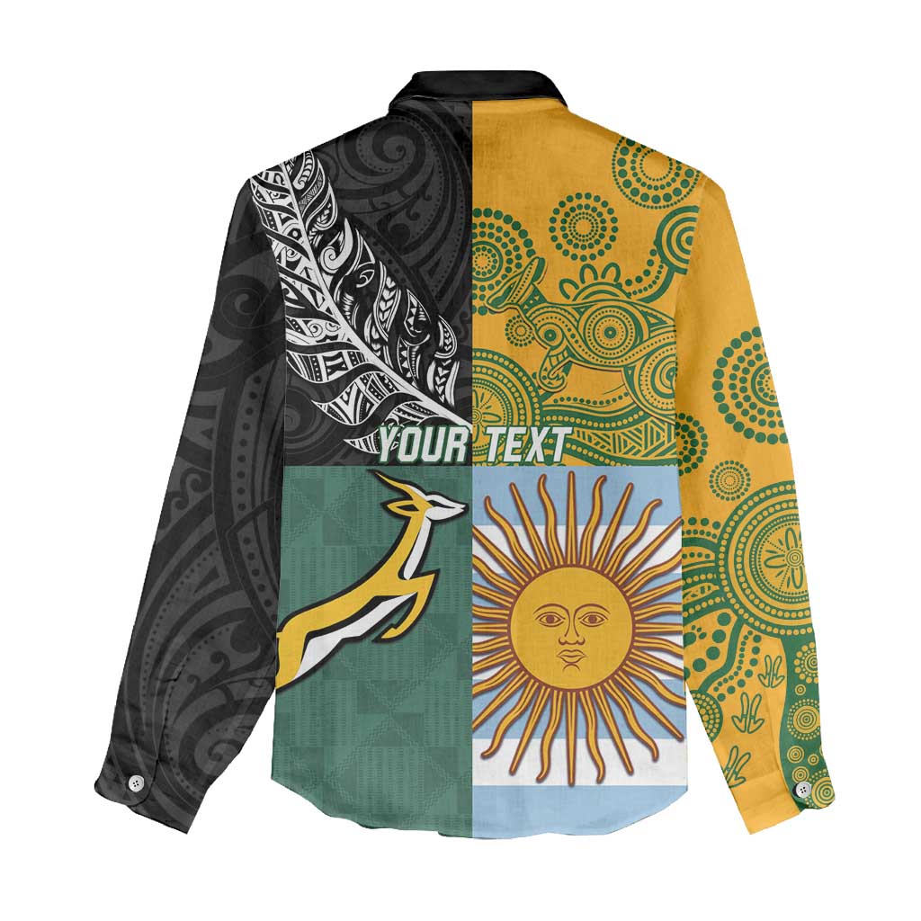 Personalised Rugby 2025 Championship Women Casual Shirt Combination of Southern Hemisphere Countries - Aussie Hoodie