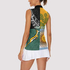 Personalised Rugby 2025 Championship Women Sleeveless Polo Shirt Combination of Southern Hemisphere Countries - Aussie Hoodie