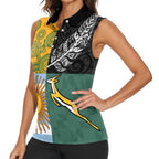 Personalised Rugby 2025 Championship Women Sleeveless Polo Shirt Combination of Southern Hemisphere Countries - Aussie Hoodie