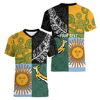 Personalised Rugby 2025 Championship Women V-Neck T-Shirt Combination of Southern Hemisphere Countries - Aussie Hoodie