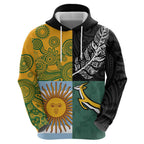 Personalised Rugby 2025 Championship Zip Hoodie Combination of Southern Hemisphere Countries - Aussie Hoodie