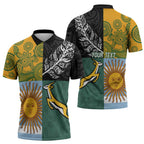 Personalised Rugby 2025 Championship Zipper Polo Shirt Combination of Southern Hemisphere Countries - Aussie Hoodie