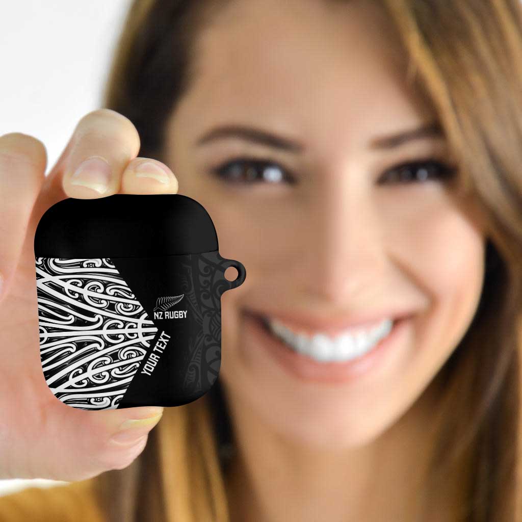 New Zealand Silver Fern Rugby Custom AirPods Case Maori Koru Go Black Fern - Aussie Hoodie