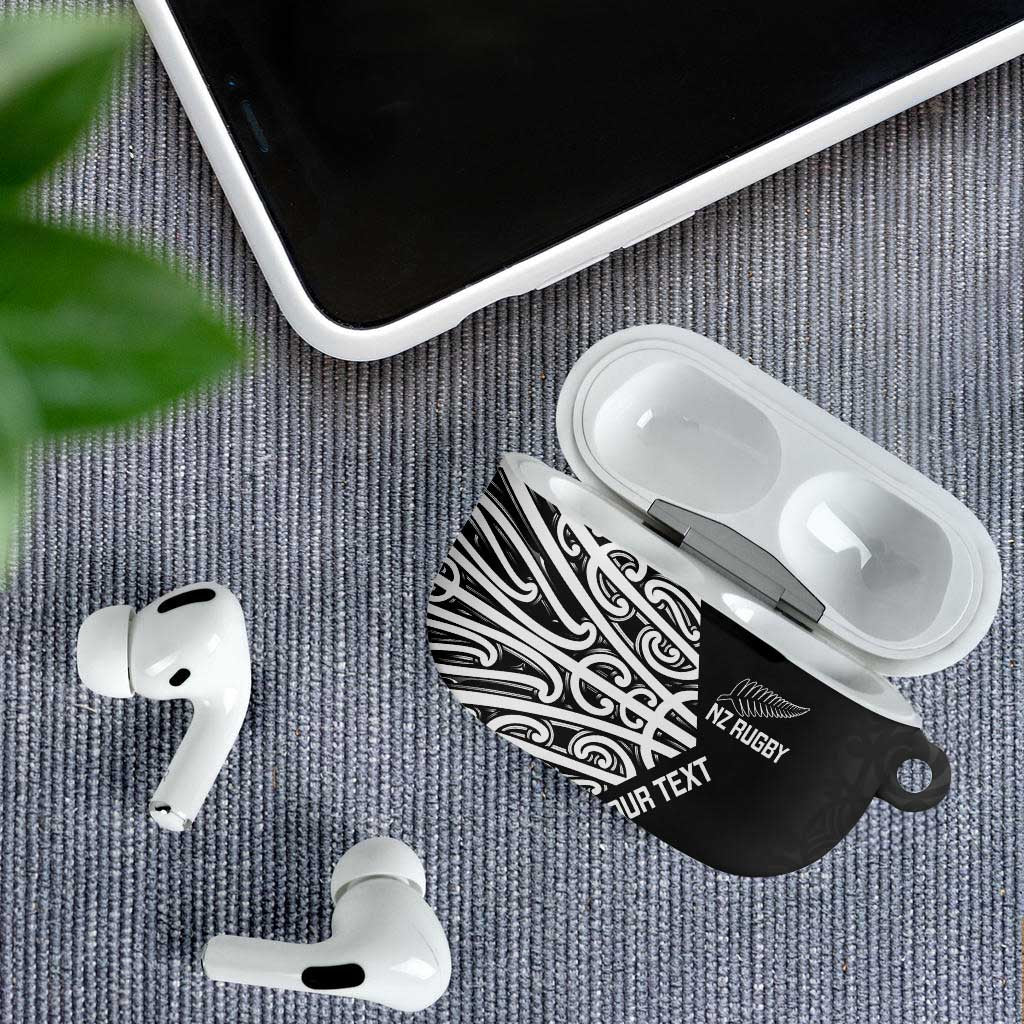 New Zealand Silver Fern Rugby Custom AirPods Case Maori Koru Go Black Fern - Aussie Hoodie