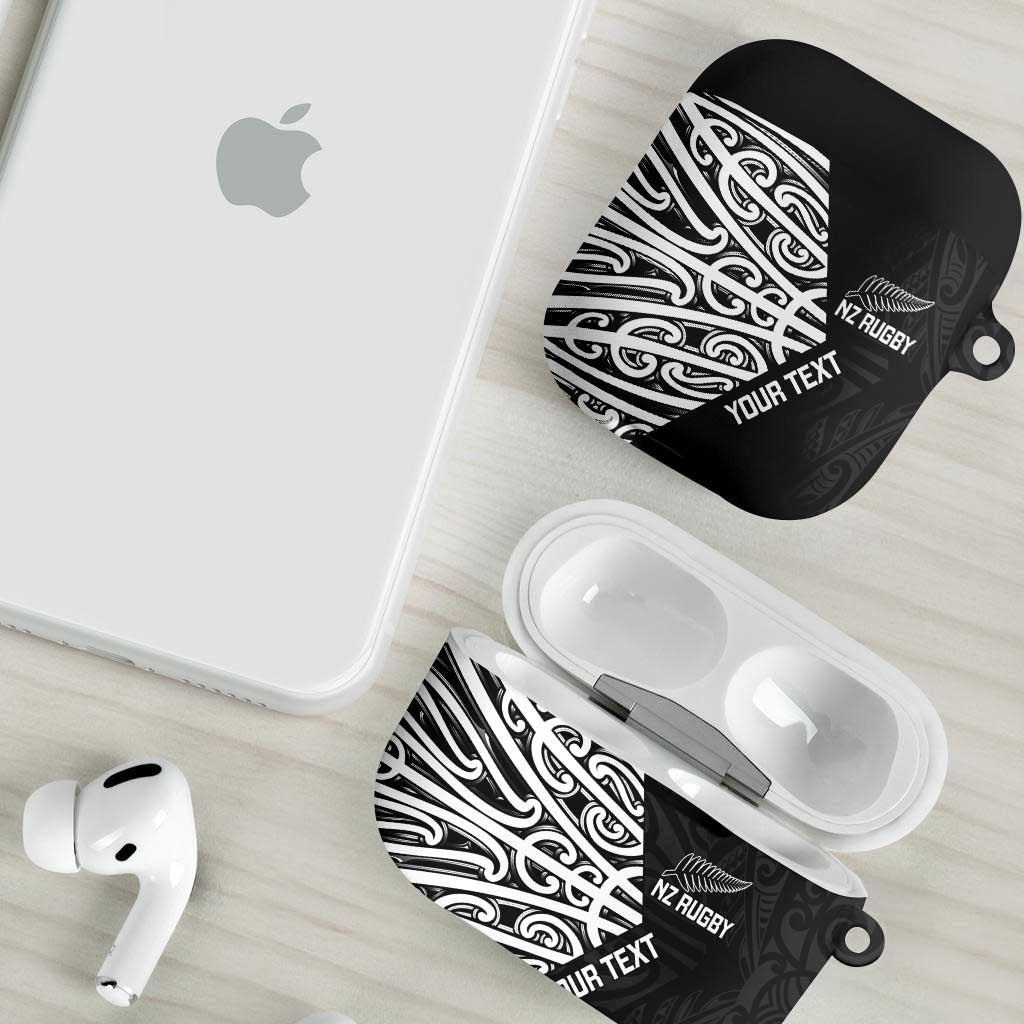 New Zealand Silver Fern Rugby Custom AirPods Case Maori Koru Go Black Fern - Aussie Hoodie