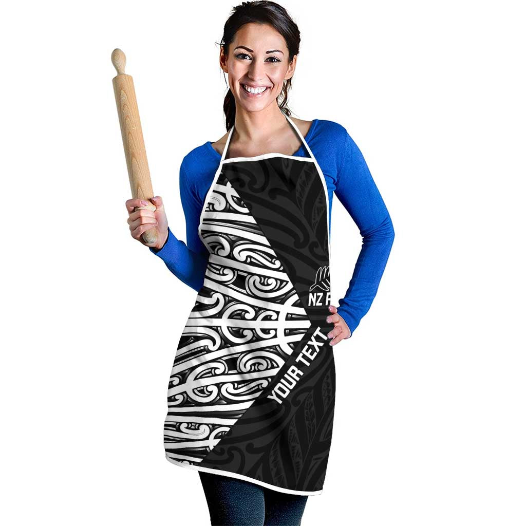 New Zealand Silver Fern Rugby Custom Apron Maori Koru Go Black Fern - Aussie Hoodie