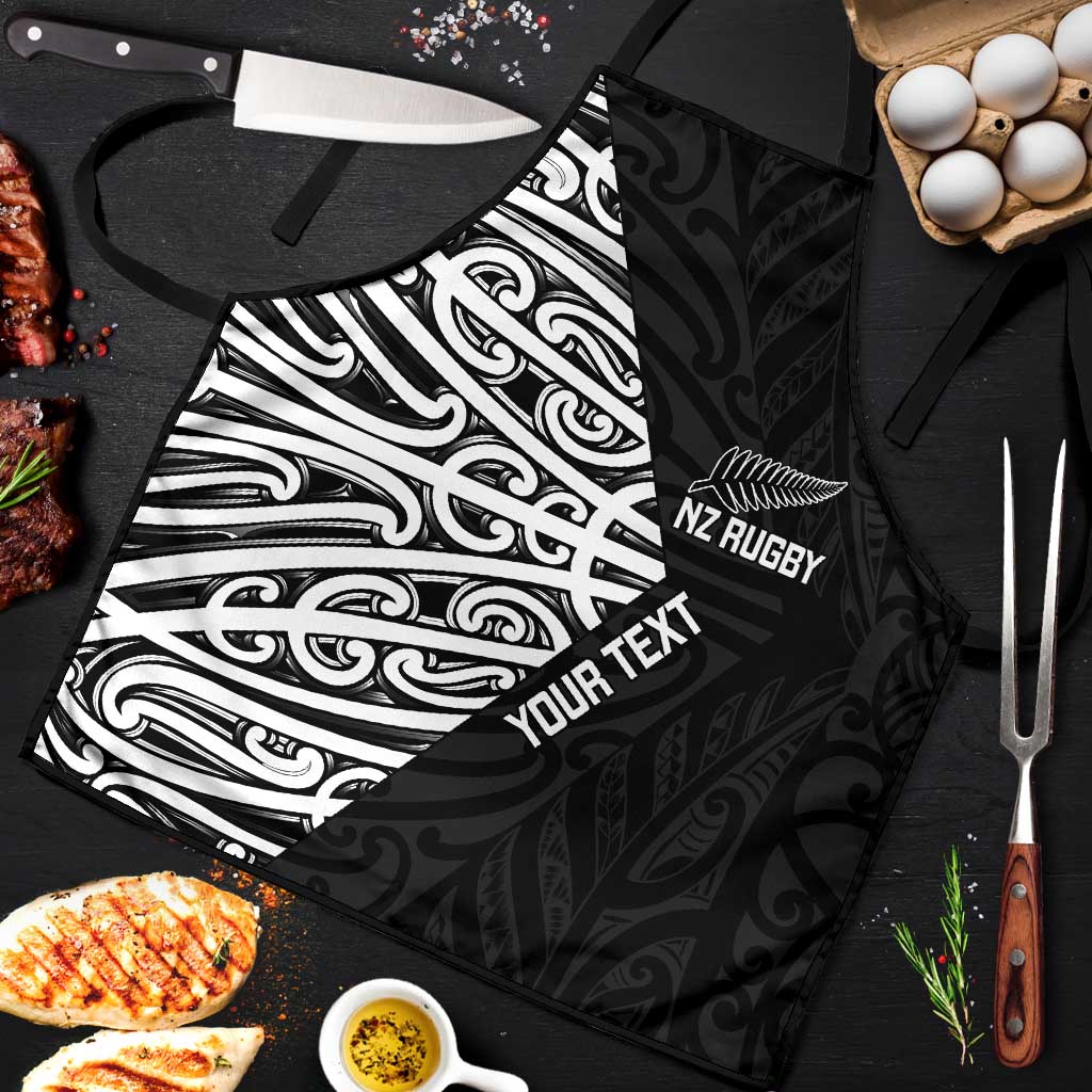 New Zealand Silver Fern Rugby Custom Apron Maori Koru Go Black Fern - Aussie Hoodie