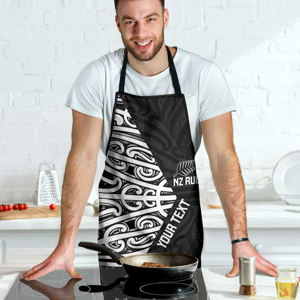 New Zealand Silver Fern Rugby Custom Apron Maori Koru Go Black Fern - Aussie Hoodie