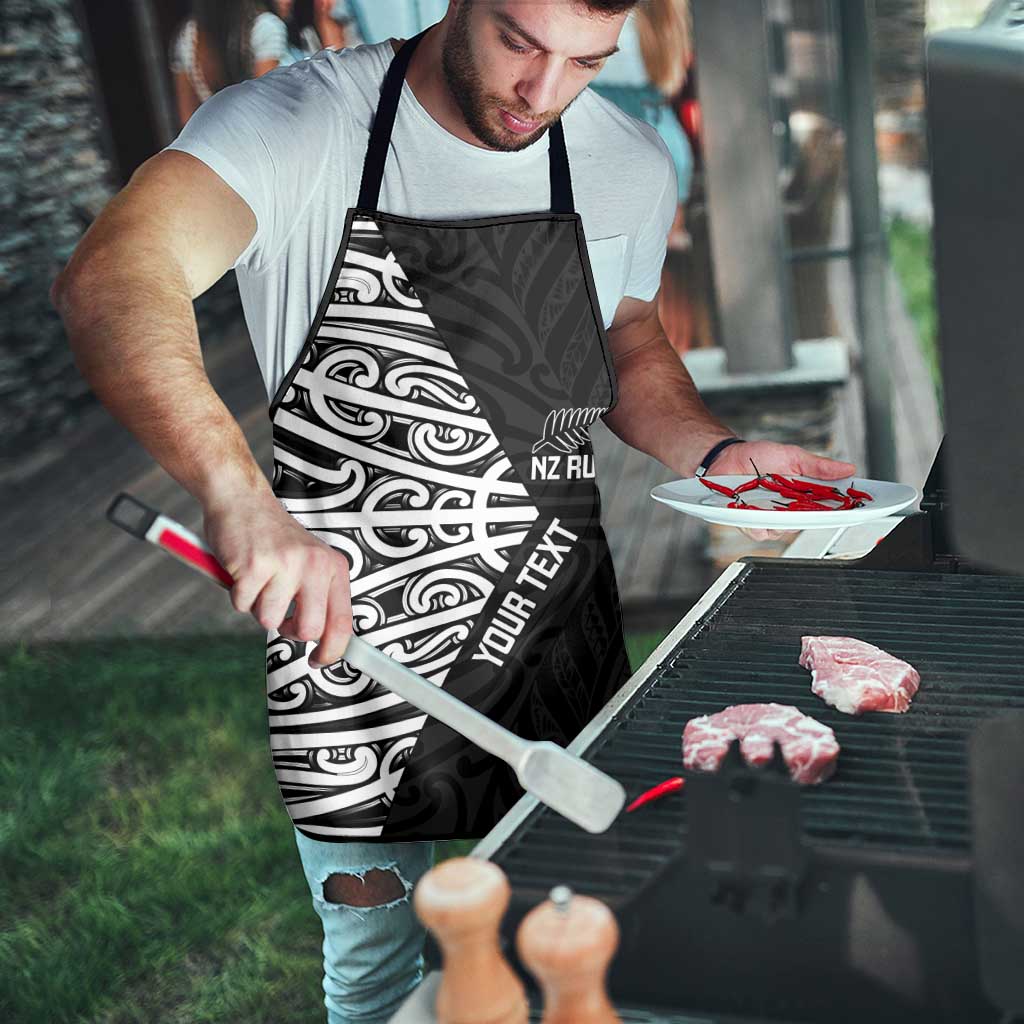New Zealand Silver Fern Rugby Custom Apron Maori Koru Go Black Fern - Aussie Hoodie