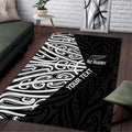 New Zealand Silver Fern Rugby Custom Area Rug Maori Koru Go Black Fern - Aussie Hoodie