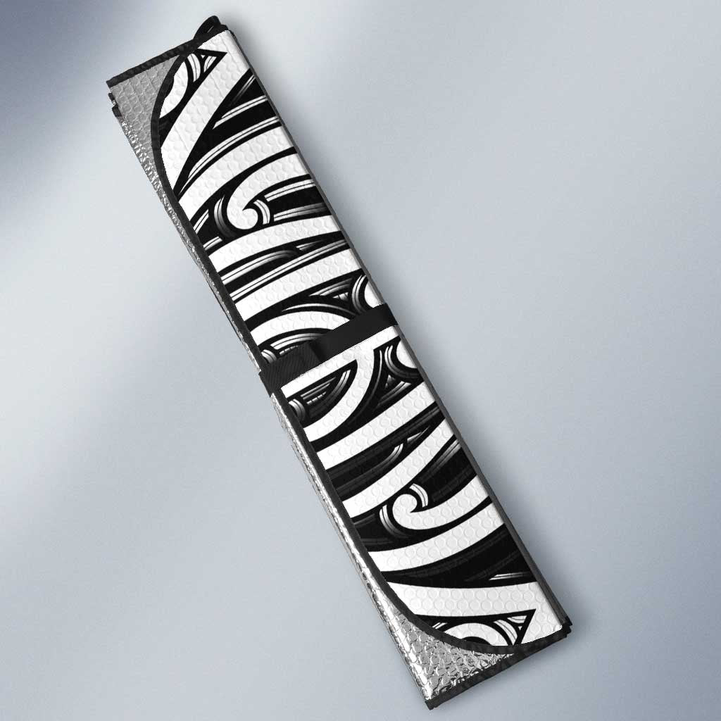 New Zealand Silver Fern Rugby Custom Auto Sun Shade Maori Koru Go Black Fern - Aussie Hoodie
