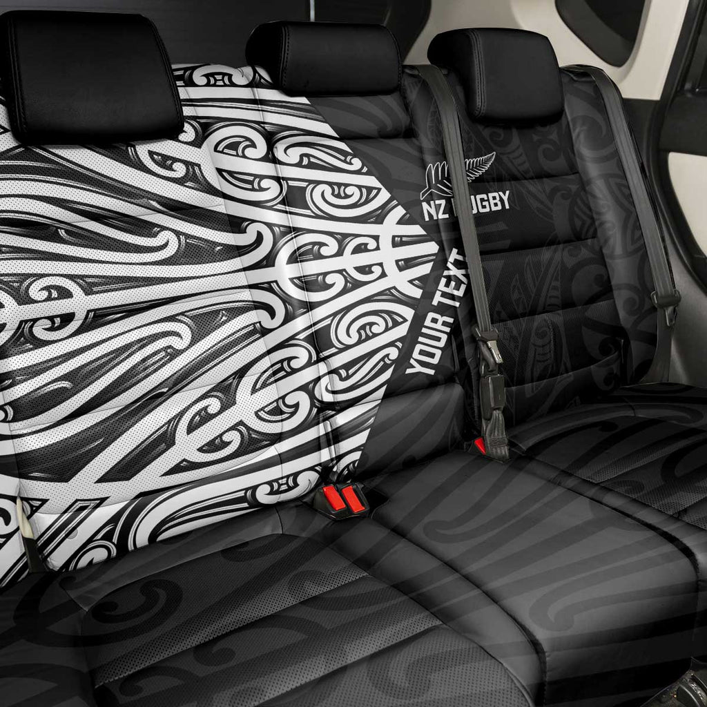 New Zealand Silver Fern Rugby Custom Back Car Seat Cover Maori Koru Go Black Fern - Aussie Hoodie