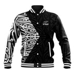 New Zealand Silver Fern Rugby Custom Baseball Jacket Maori Koru Go Black Fern - Aussie Hoodie
