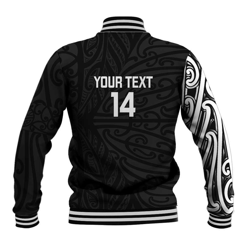 New Zealand Silver Fern Rugby Custom Baseball Jacket Maori Koru Go Black Fern - Aussie Hoodie