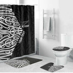 New Zealand Silver Fern Rugby Custom Bathroom Set Maori Koru Go Black Fern - Aussie Hoodie