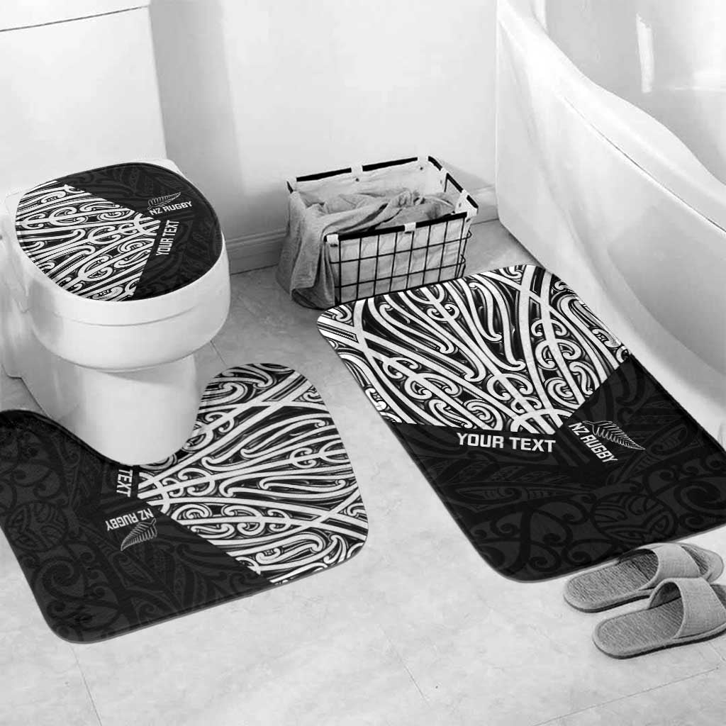 New Zealand Silver Fern Rugby Custom Bathroom Set Maori Koru Go Black Fern - Aussie Hoodie