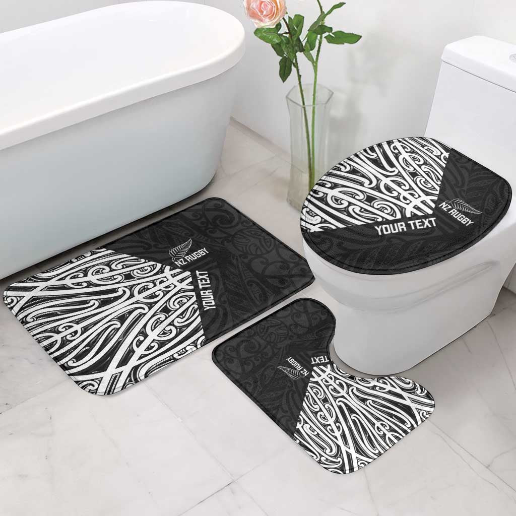 New Zealand Silver Fern Rugby Custom Bathroom Set Maori Koru Go Black Fern - Aussie Hoodie