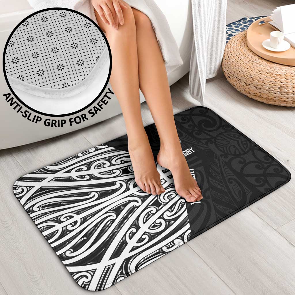 New Zealand Silver Fern Rugby Custom Bathroom Set Maori Koru Go Black Fern - Aussie Hoodie