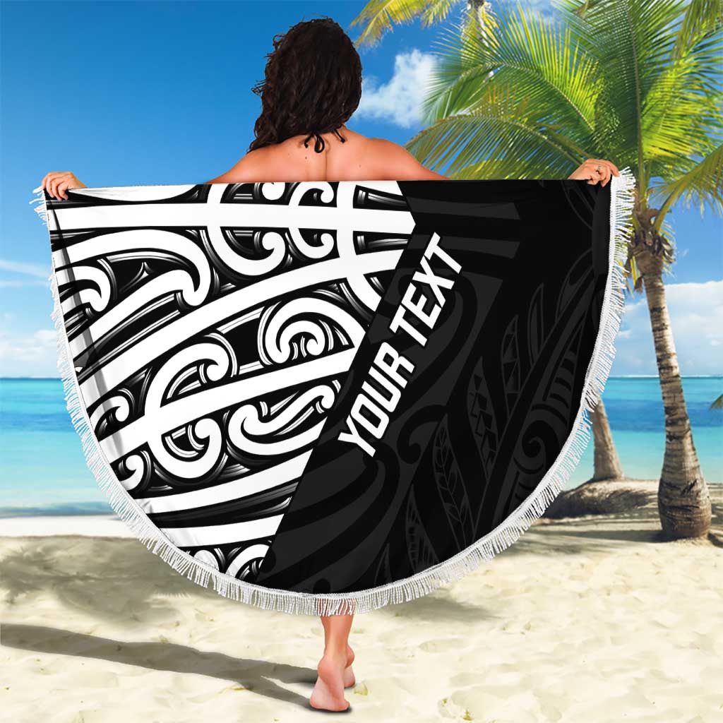 New Zealand Silver Fern Rugby Custom Beach Blanket Maori Koru Go Black Fern - Aussie Hoodie