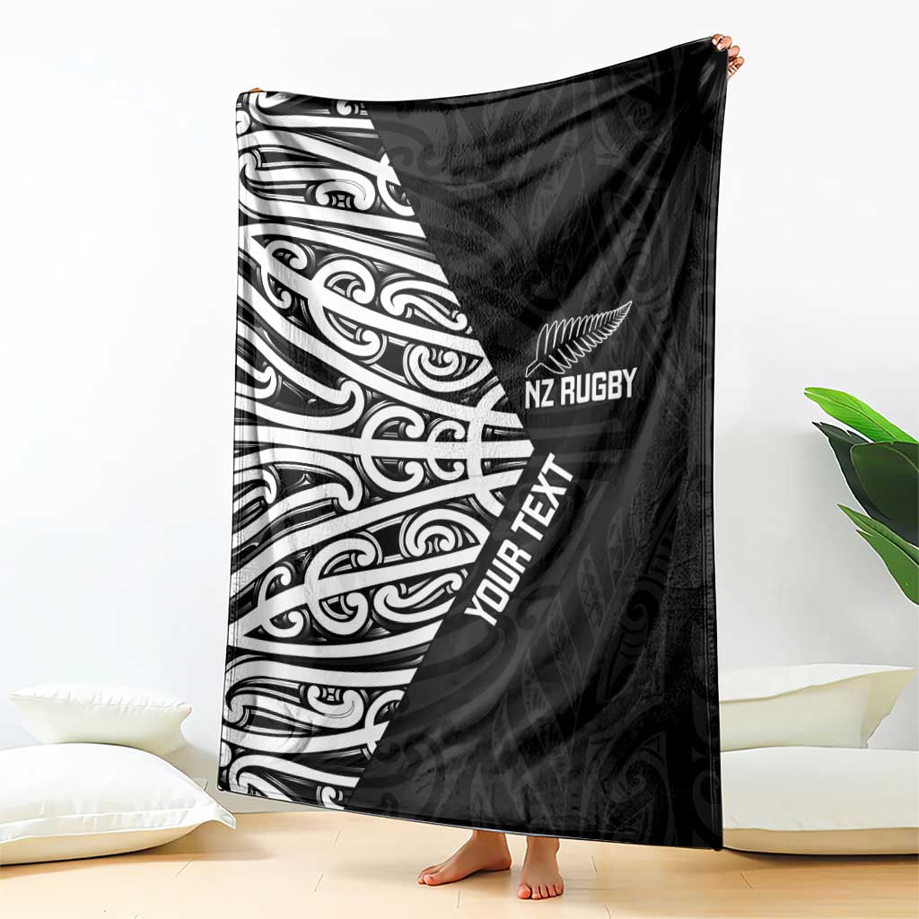 New Zealand Silver Fern Rugby Custom Blanket Maori Koru Go Black Fern - Aussie Hoodie