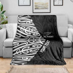 New Zealand Silver Fern Rugby Custom Blanket Maori Koru Go Black Fern - Aussie Hoodie