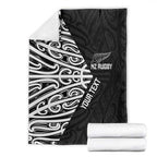 New Zealand Silver Fern Rugby Custom Blanket Maori Koru Go Black Fern - Aussie Hoodie