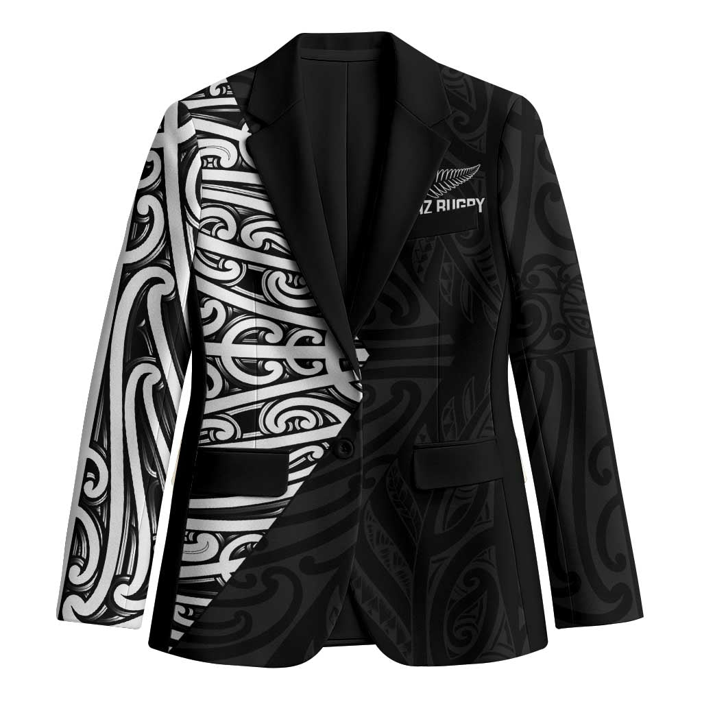 New Zealand Silver Fern Rugby Custom Blazer Maori Koru Go Black Fern - Aussie Hoodie