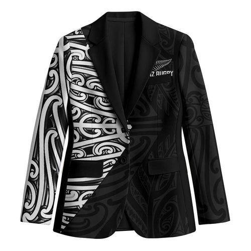 New Zealand Silver Fern Rugby Custom Blazer Maori Koru Go Black Fern - Aussie Hoodie