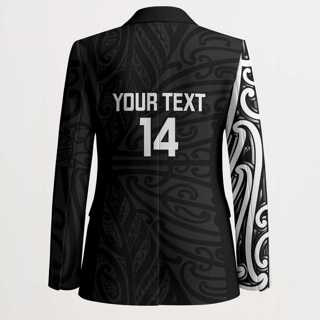 New Zealand Silver Fern Rugby Custom Blazer Maori Koru Go Black Fern - Aussie Hoodie