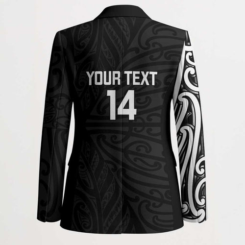 New Zealand Silver Fern Rugby Custom Blazer Maori Koru Go Black Fern - Aussie Hoodie