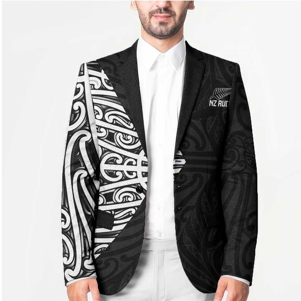 New Zealand Silver Fern Rugby Custom Blazer Maori Koru Go Black Fern - Aussie Hoodie