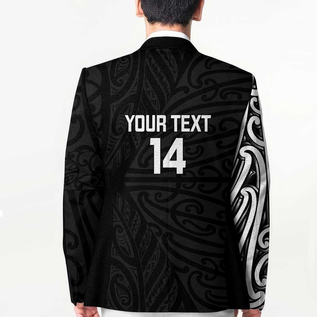 New Zealand Silver Fern Rugby Custom Blazer Maori Koru Go Black Fern - Aussie Hoodie