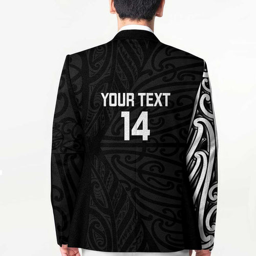 New Zealand Silver Fern Rugby Custom Blazer Maori Koru Go Black Fern - Aussie Hoodie
