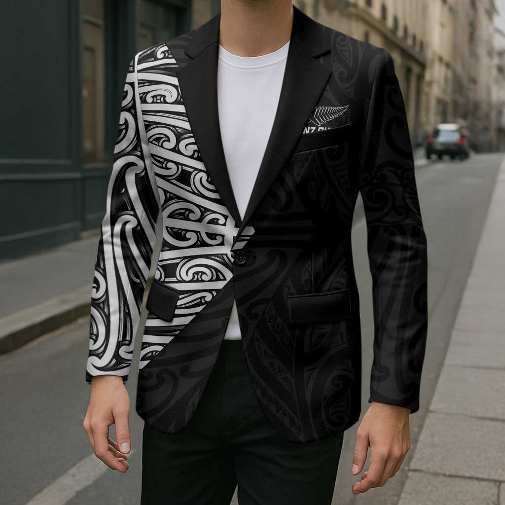 New Zealand Silver Fern Rugby Custom Blazer Maori Koru Go Black Fern - Aussie Hoodie