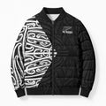 New Zealand Silver Fern Rugby Custom Bomber Puffer Jacket Maori Koru Go Black Fern - Aussie Hoodie
