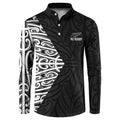 New Zealand Silver Fern Rugby Custom Button Sweatshirt Maori Koru Go Black Fern - Aussie Hoodie